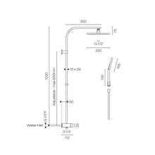Load image into Gallery viewer, Tube Square Column Shower with 200mm Rainhead Chrome
