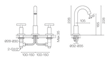 Load image into Gallery viewer, Progetto Tube Plus 3TH Basin Mixer Chrome
