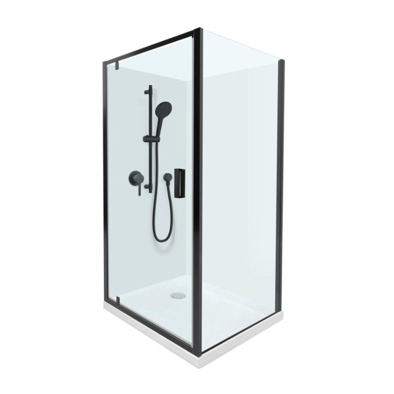 Englefield Valencia Elite 900x900 Sq Corner Pivot Door Shower Enclosure Black