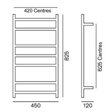 Load image into Gallery viewer, Tempo Square 825x450 Heated Towel Ladder Chrome
