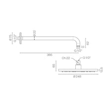 Load image into Gallery viewer, Buddy 250mm Wall Mount Rainhead Chrome
