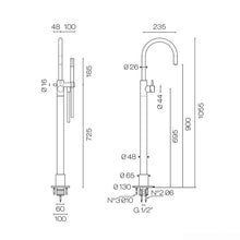 Load image into Gallery viewer, Buddy Round floor mount bath filler Chrome
