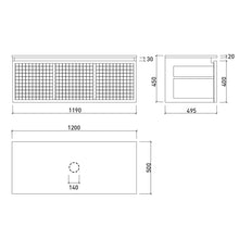 Load image into Gallery viewer, Elementi 1200 Maglia Single Basin Wall Hung Vanity Chocolate
