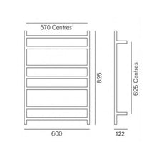 Load image into Gallery viewer, Heirloom Forme Heated Towel Rail 825 x 600mm Polished Stainless Steel
