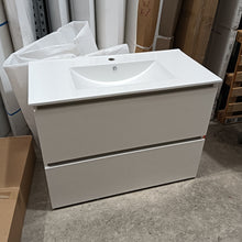 Load image into Gallery viewer, Clearlite Pinnacle Valley 900 Double Drawer Wall Vanity White Melamine

