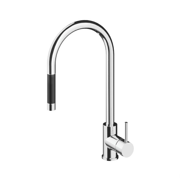 Buddy Round Spout With Pull Out Spray Kitchen Mixer Chrome