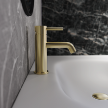 Load image into Gallery viewer, Tube Basin Mixer Brushed Brass PVD
