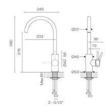 Load image into Gallery viewer, Tube Kitchen Mixer Chrome
