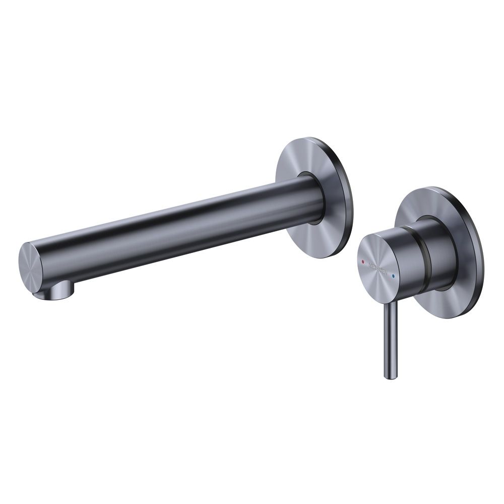 Turoa Wall Mount Basin Mixer Brushed Graphite
