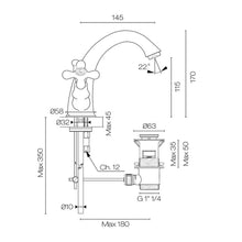 Load image into Gallery viewer, Ponsi Viareggio Single-hole washbasin mixer Nickel
